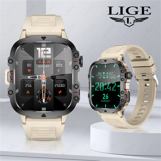 LIGE Square Multifunctional Smartwatch for Men with Camera & Health Tracking