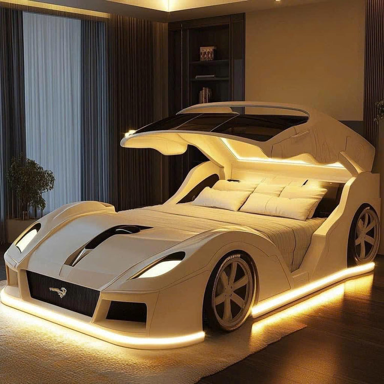 An image of a modern smart car bed. 