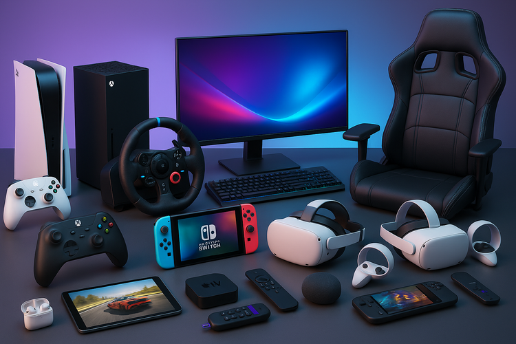 An image of a collection of entertainment products.
