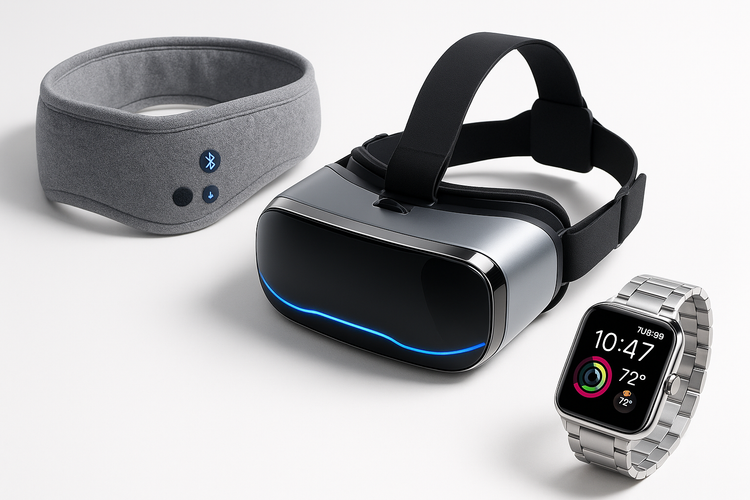 An image of some smart wearable electronic gadgets.