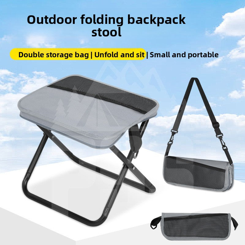 Portable Lightweight Folding Outdoor Chair with Storage Pocket & Shoulder Strap