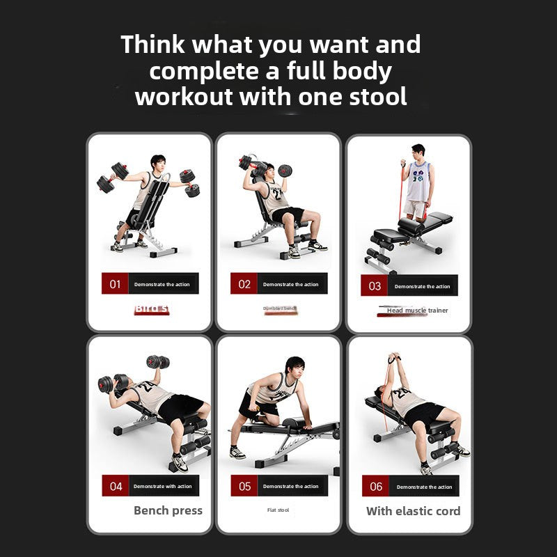 Multifunctional Folding Dumbbell Stool & Sit-Up Bench for Home Gym
