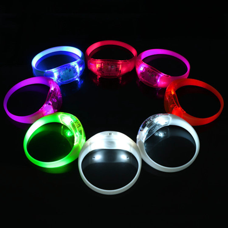LED Silicone Luminous Wrist-worn Bracelet – Voice & Vibration Activated