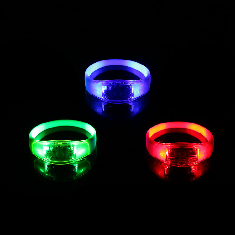 LED Silicone Luminous Wrist-worn Bracelet – Voice & Vibration Activated
