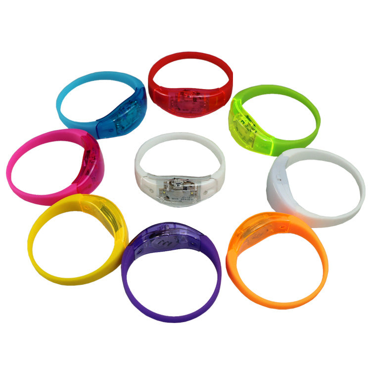 LED Silicone Luminous Wrist-worn Bracelet – Voice & Vibration Activated