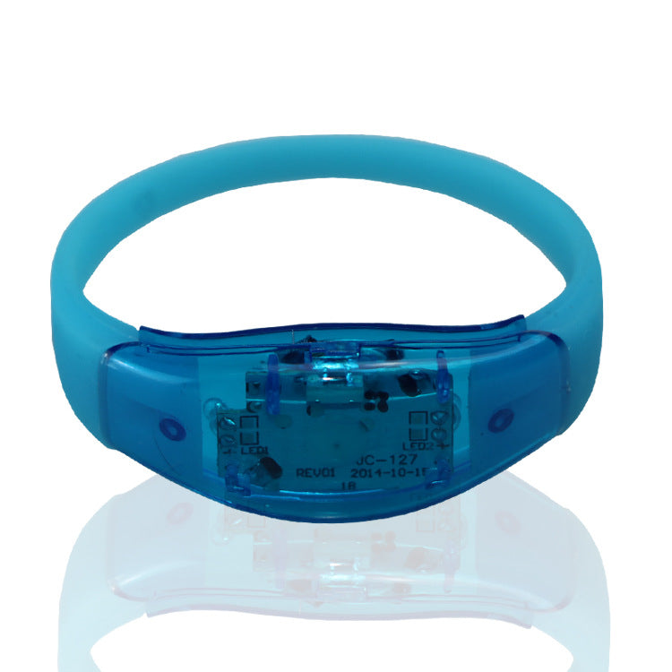 LED Silicone Luminous Wrist-worn Bracelet – Voice & Vibration Activated