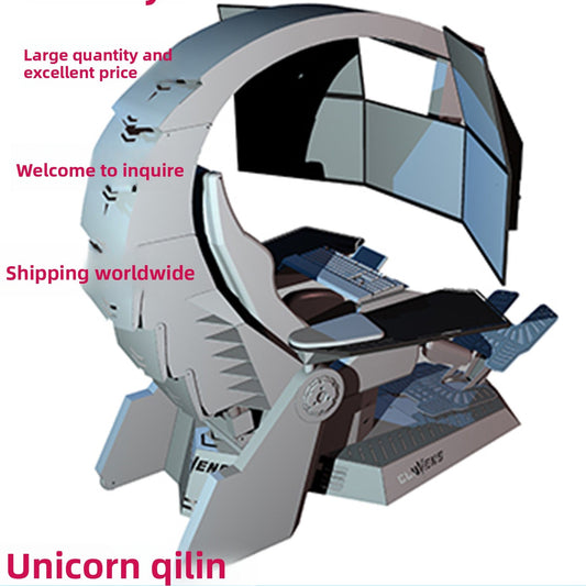 Kirin Integrated Zero-Gravity Massage E-sports Gaming Cockpit for Multi-Screen Setup
