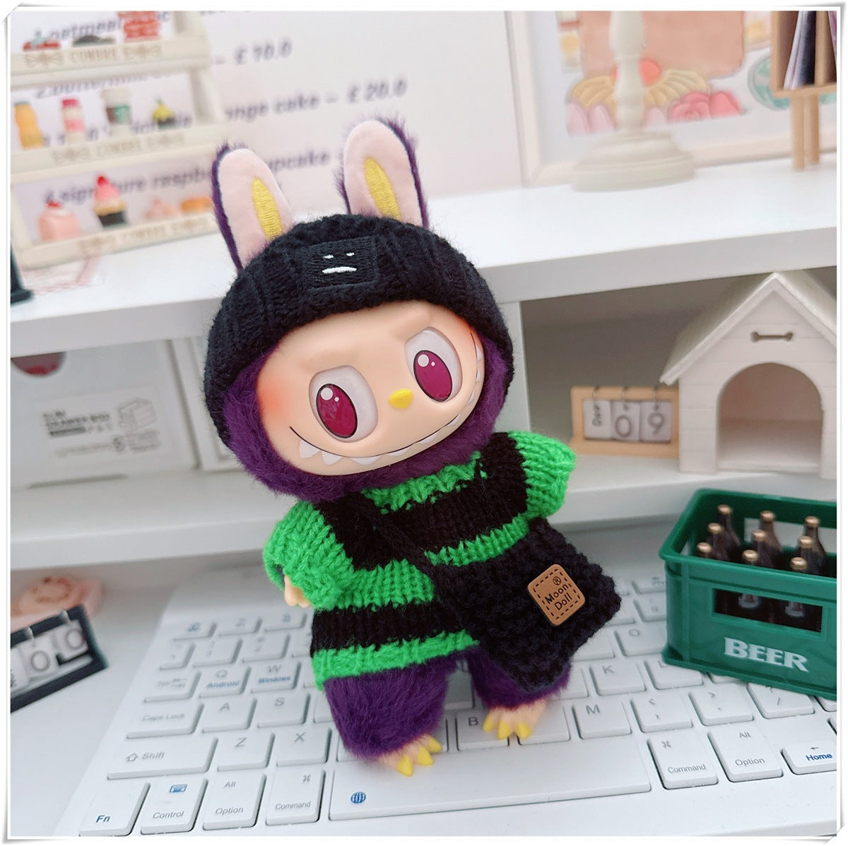 Labubu Set of CLOTHES ONLY – Sweater, Hat & Crossbody Bag Combo