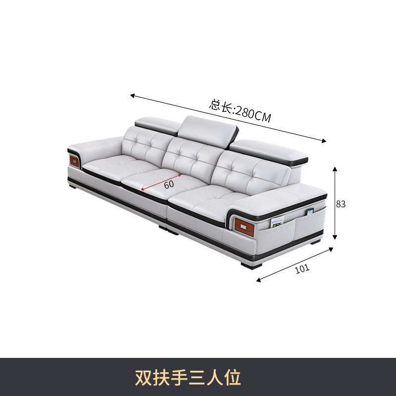 Multifunctional Corner Sofa with Stylish Electric Leather & Massage