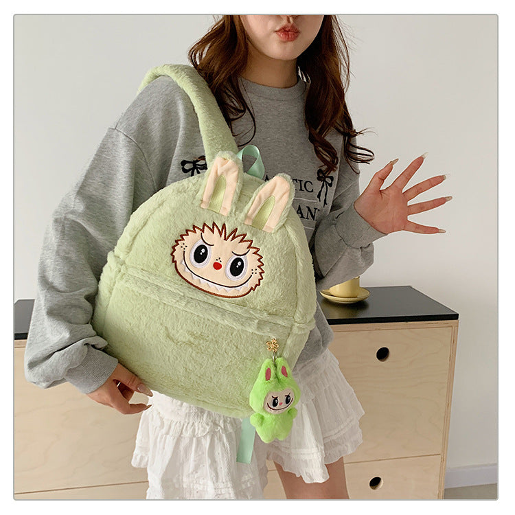 Labubu Plush Doll Fashionable Side Bag – Cute Popmart Crossbody Shoulder Bag