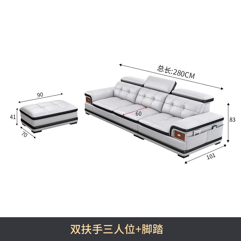 Multifunctional Corner Sofa with Stylish Electric Leather & Massage