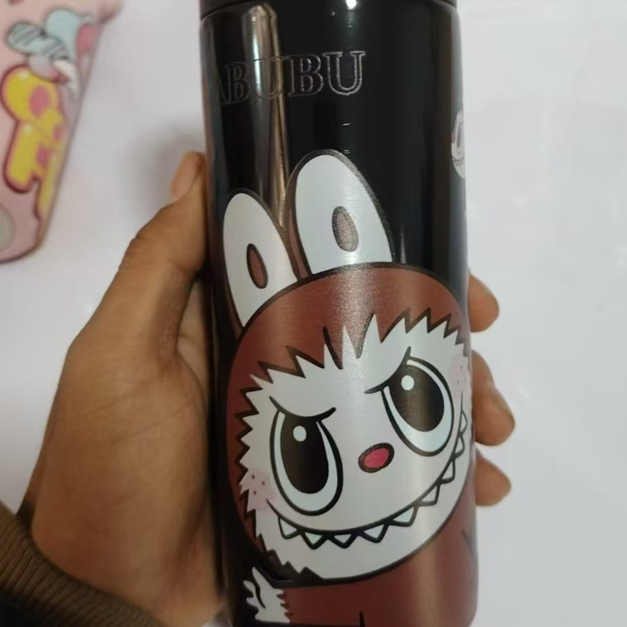 Cute Popmart Labubu Stainless Steel Thermos Bottle – Kids Cartoon Cup
