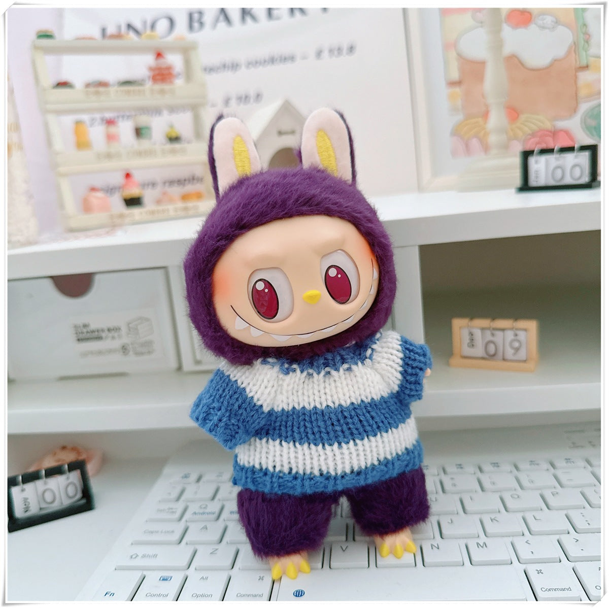 Labubu Set of CLOTHES ONLY – Sweater, Hat & Crossbody Bag Combo