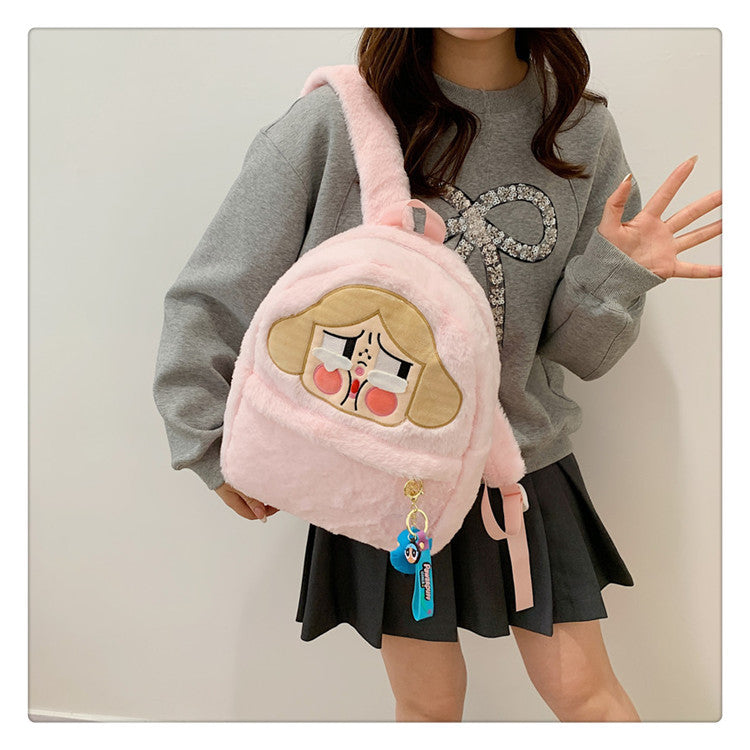Labubu Plush Doll Fashionable Side Bag – Cute Popmart Crossbody Shoulder Bag