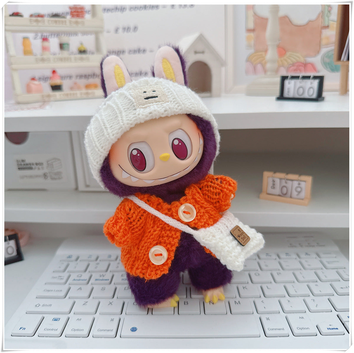 Labubu Set of CLOTHES ONLY – Sweater, Hat & Crossbody Bag Combo