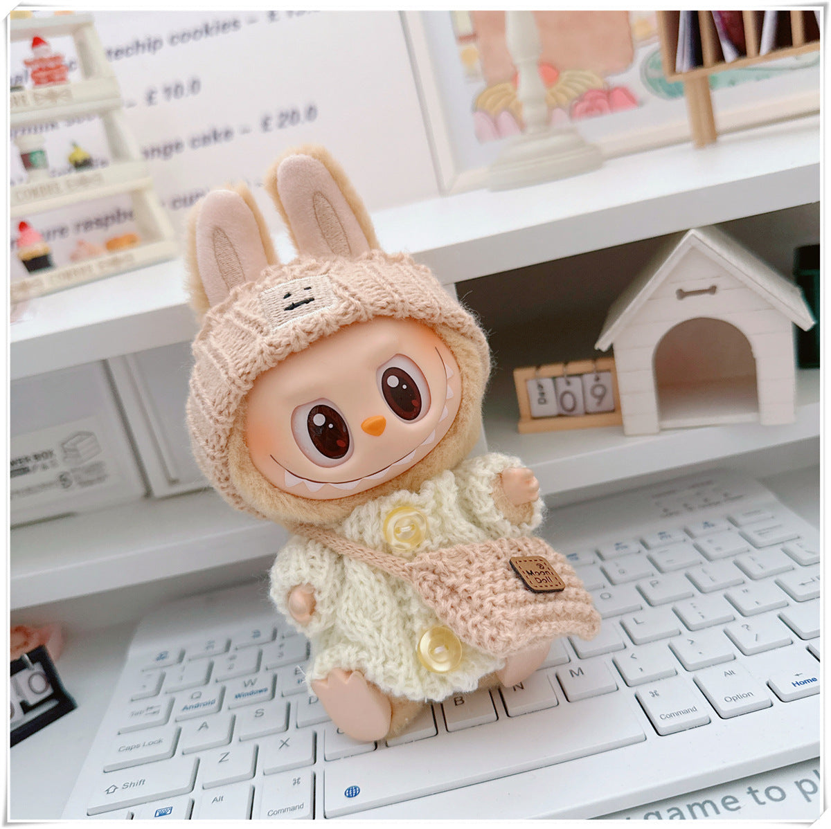 Labubu Set of CLOTHES ONLY – Sweater, Hat & Crossbody Bag Combo