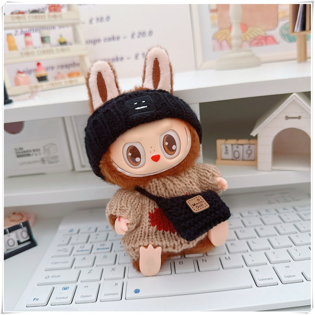 Labubu Set of CLOTHES ONLY – Sweater, Hat & Crossbody Bag Combo