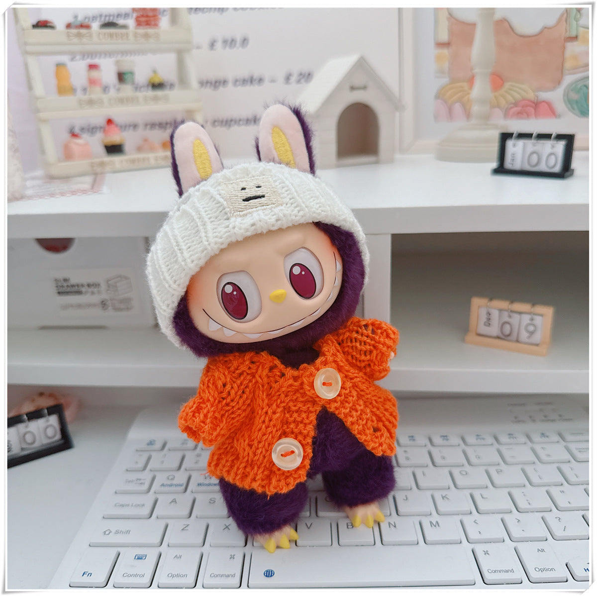 Labubu Set of CLOTHES ONLY – Sweater, Hat & Crossbody Bag Combo