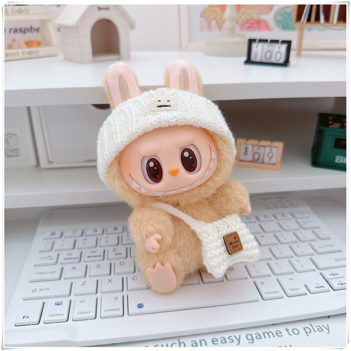 Labubu Set of CLOTHES ONLY – Sweater, Hat & Crossbody Bag Combo