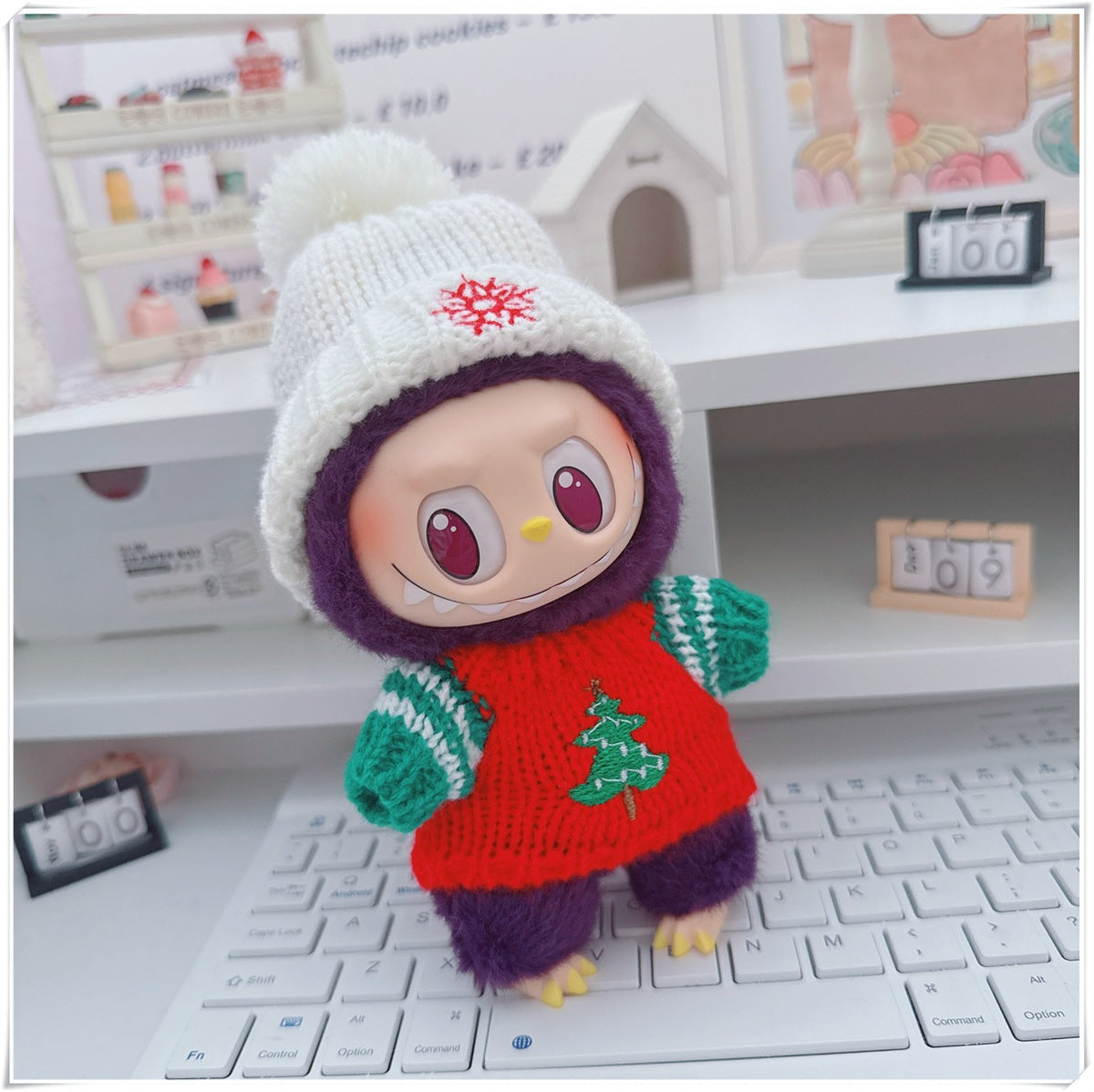 Labubu Set of CLOTHES ONLY – Sweater, Hat & Crossbody Bag Combo