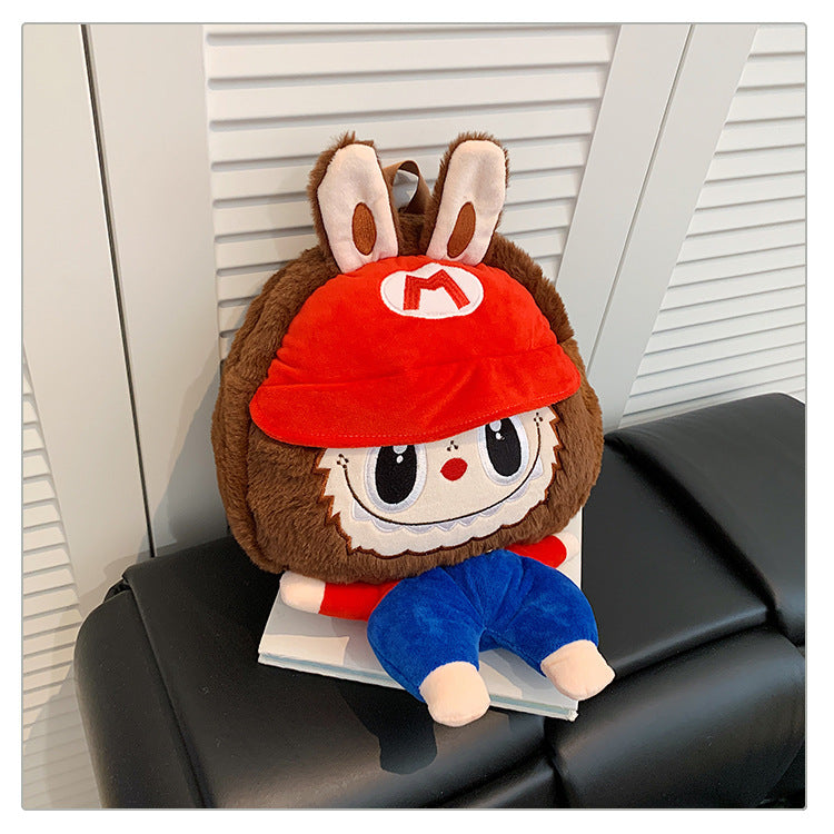 Labubu Plush Doll Fashionable Side Bag – Cute Popmart Crossbody Shoulder Bag