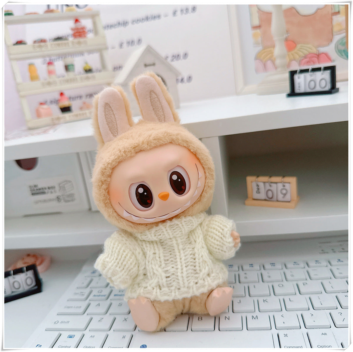 Labubu Set of CLOTHES ONLY – Sweater, Hat & Crossbody Bag Combo