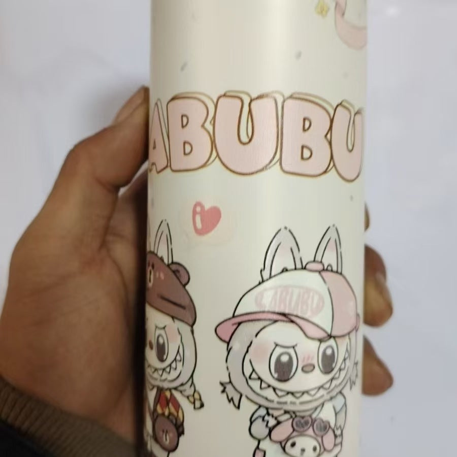 Cute Popmart Labubu Stainless Steel Thermos Bottle – Kids Cartoon Cup