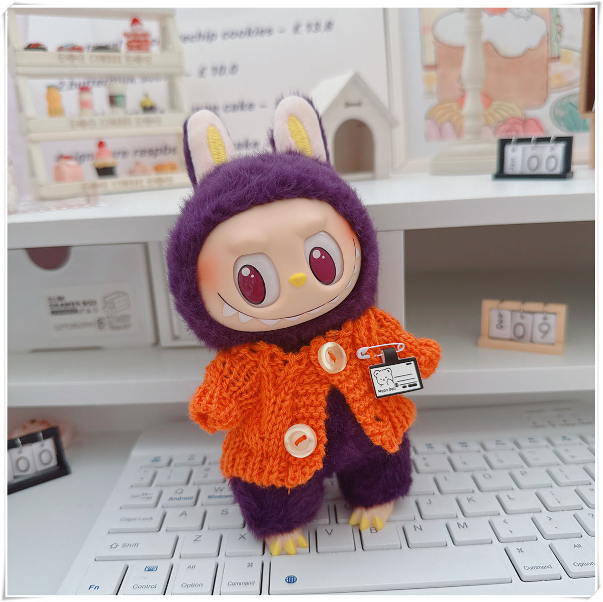 Labubu Set of CLOTHES ONLY – Sweater, Hat & Crossbody Bag Combo