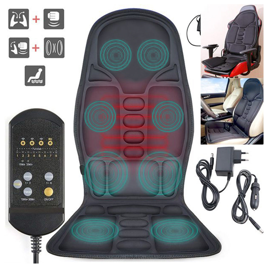 Portable Car & Home Dual-use Massage Chair Cushion with Heating for Full Body Relaxation