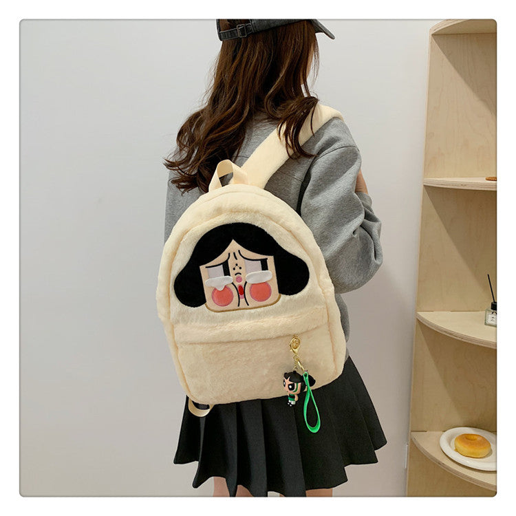 Labubu Plush Doll Fashionable Side Bag – Cute Popmart Crossbody Shoulder Bag