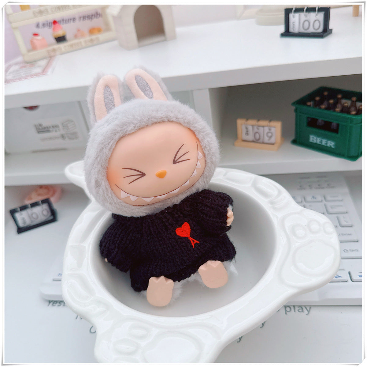 Labubu Set of CLOTHES ONLY – Sweater, Hat & Crossbody Bag Combo