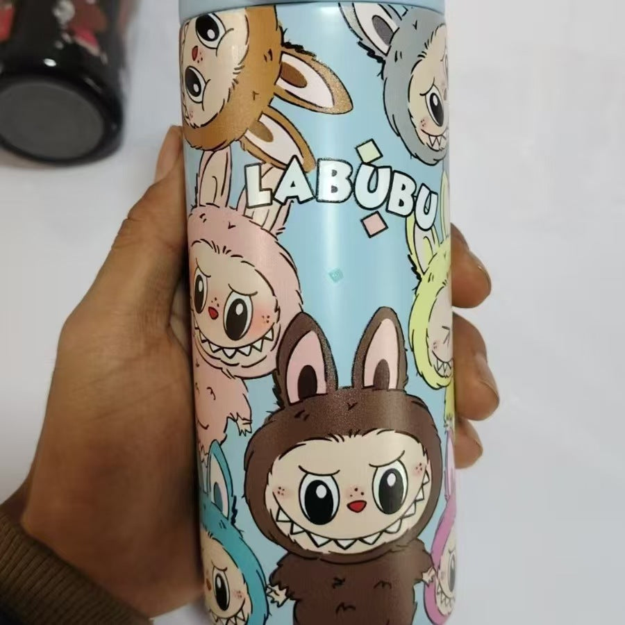 Cute Popmart Labubu Stainless Steel Thermos Bottle – Kids Cartoon Cup