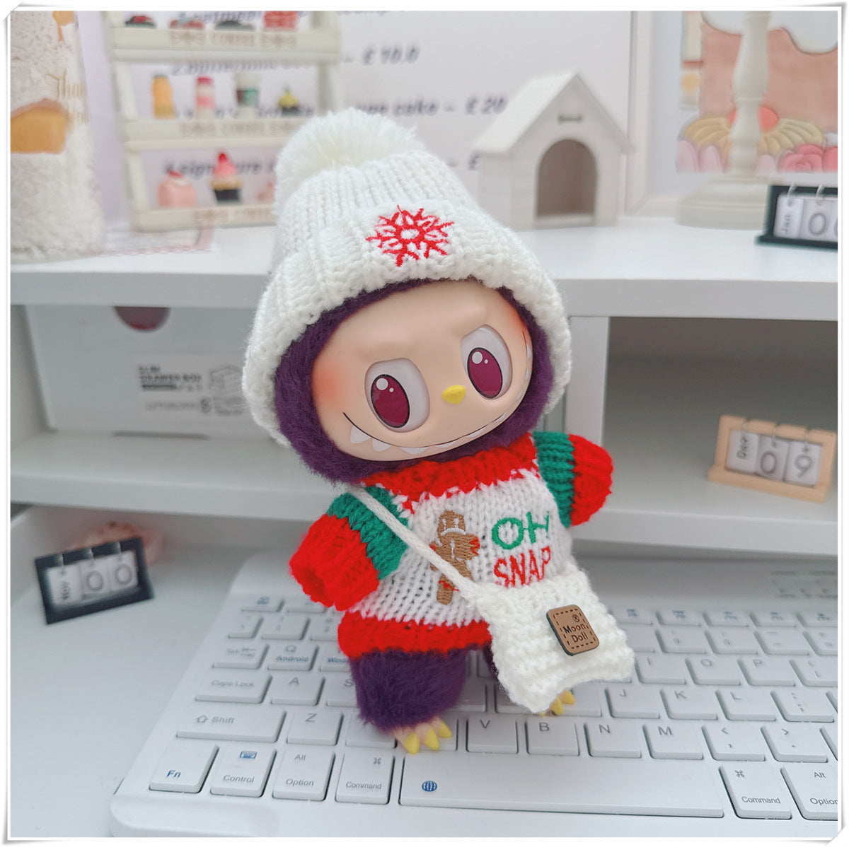 Labubu Set of CLOTHES ONLY – Sweater, Hat & Crossbody Bag Combo
