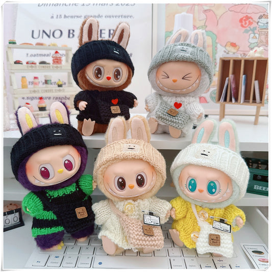 Labubu Set of CLOTHES ONLY – Sweater, Hat & Crossbody Bag Combo