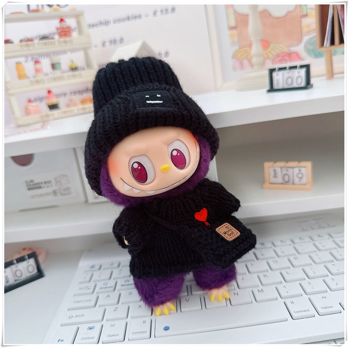 Labubu Set of CLOTHES ONLY – Sweater, Hat & Crossbody Bag Combo