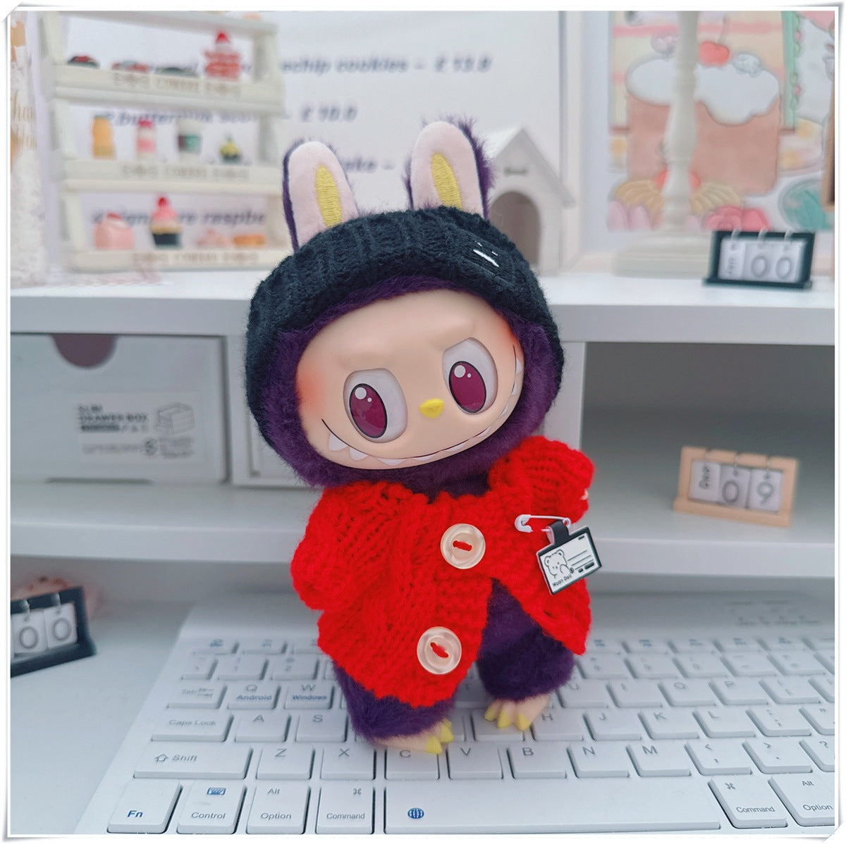 Labubu Set of CLOTHES ONLY – Sweater, Hat & Crossbody Bag Combo