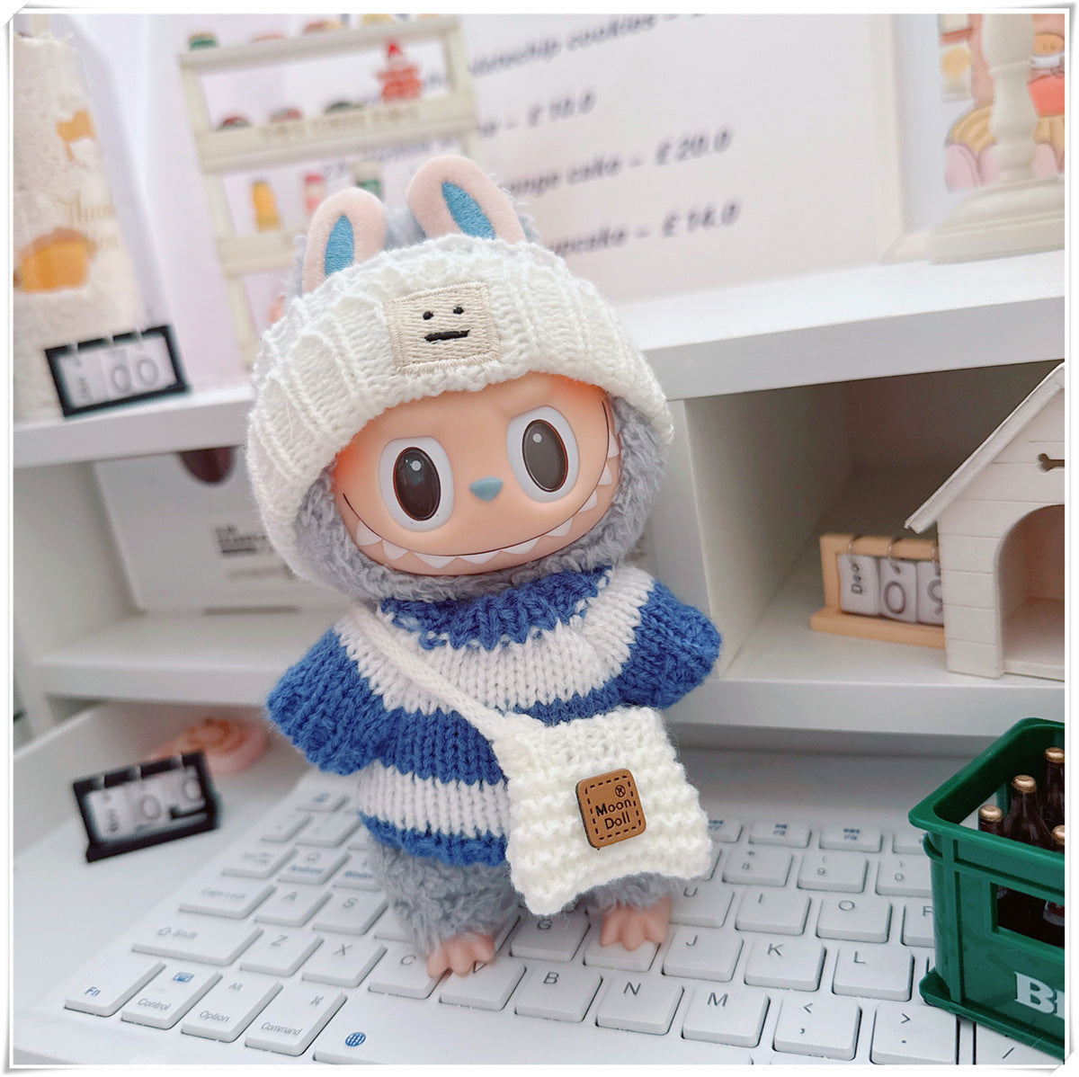 Labubu Set of CLOTHES ONLY – Sweater, Hat & Crossbody Bag Combo