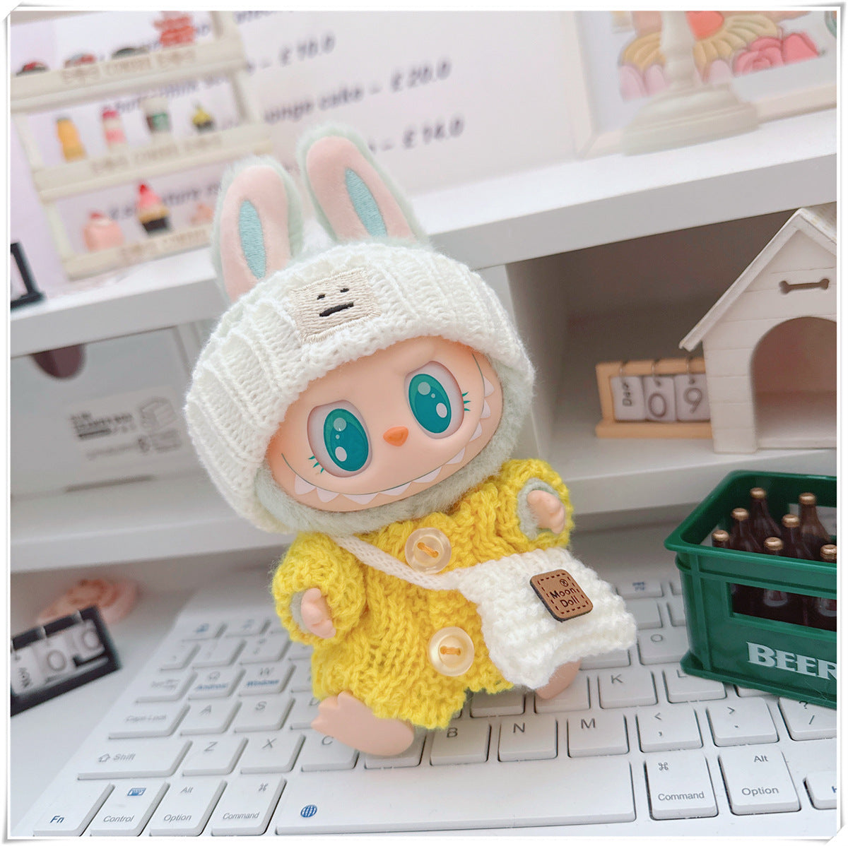 Labubu Set of CLOTHES ONLY – Sweater, Hat & Crossbody Bag Combo