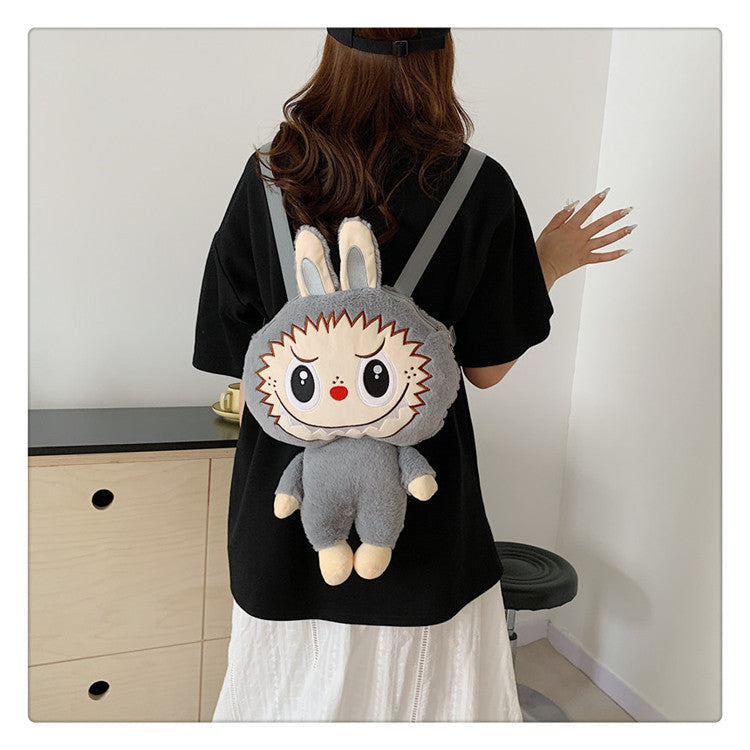 Labubu Plush Doll Fashionable Side Bag – Cute Popmart Crossbody Shoulder Bag