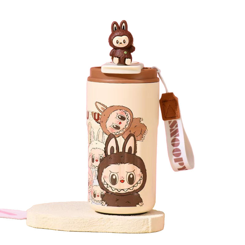 Cute Popmart Labubu Stainless Steel Thermos Bottle – for Water and Beverages