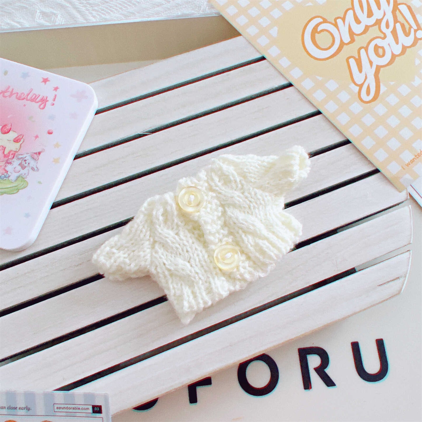Labubu Set of CLOTHES ONLY – Sweater, Hat & Crossbody Bag Combo