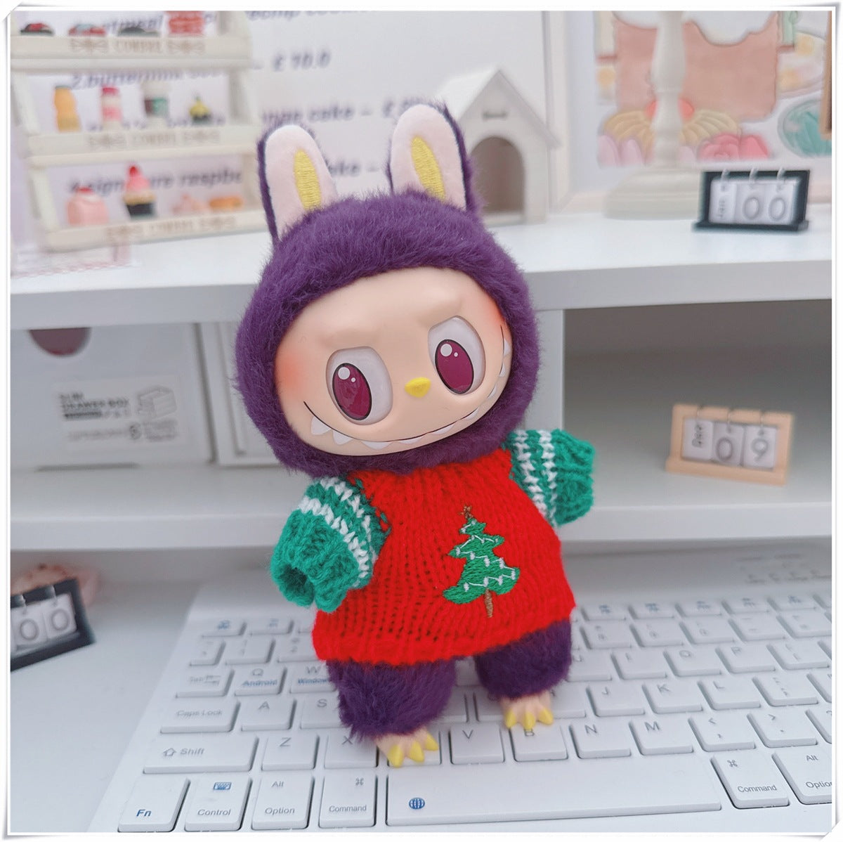 Labubu Set of CLOTHES ONLY – Sweater, Hat & Crossbody Bag Combo