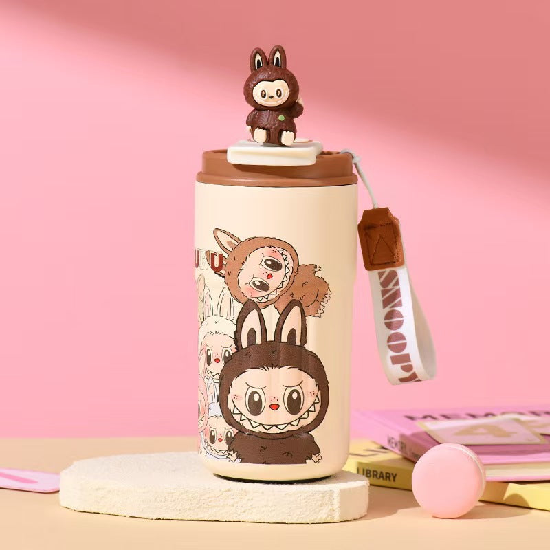 Cute Popmart Labubu Stainless Steel Thermos Bottle – for Water and Beverages