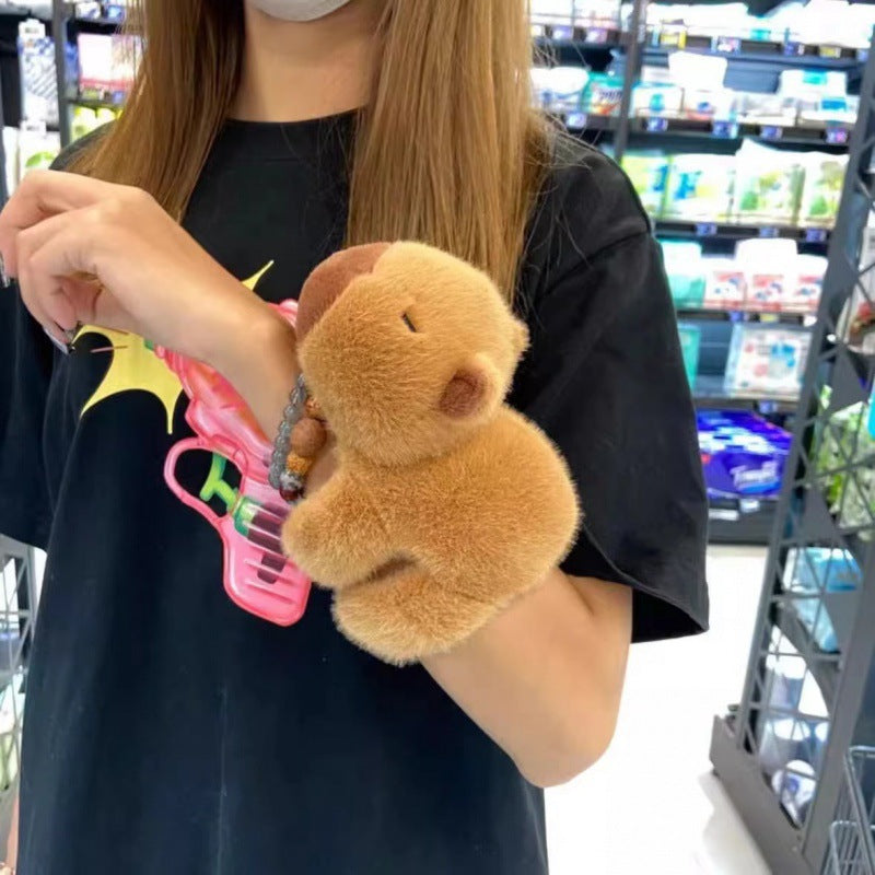 Type 2 - Cute Capybara Plush Doll Bracelet – Wristband & Car Hanging Toy