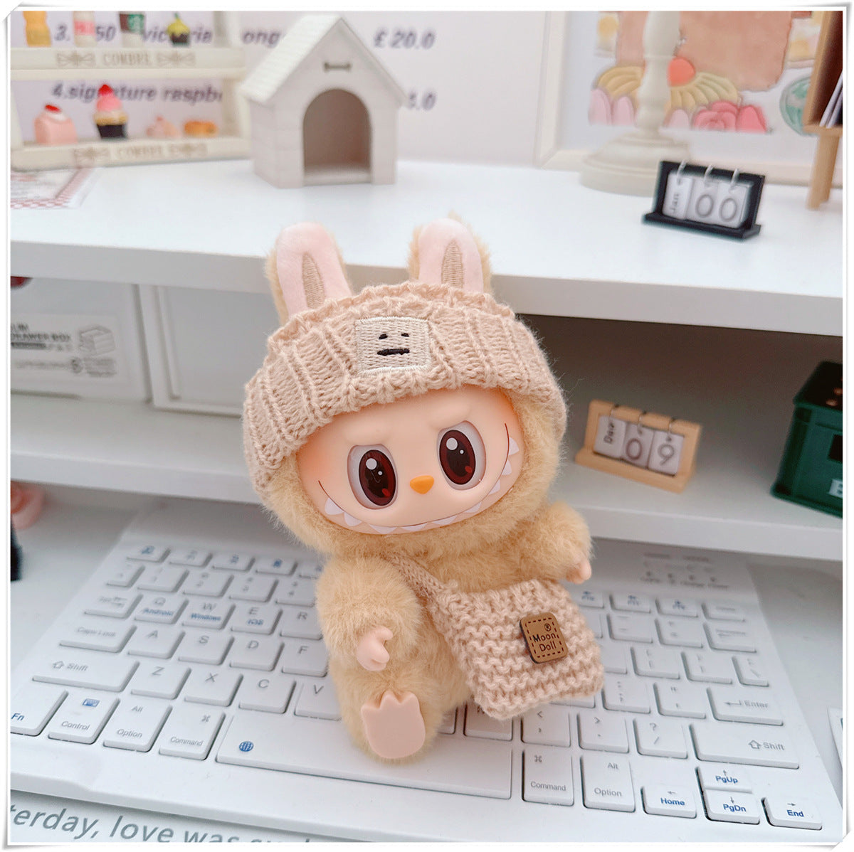 Labubu Set of CLOTHES ONLY – Sweater, Hat & Crossbody Bag Combo