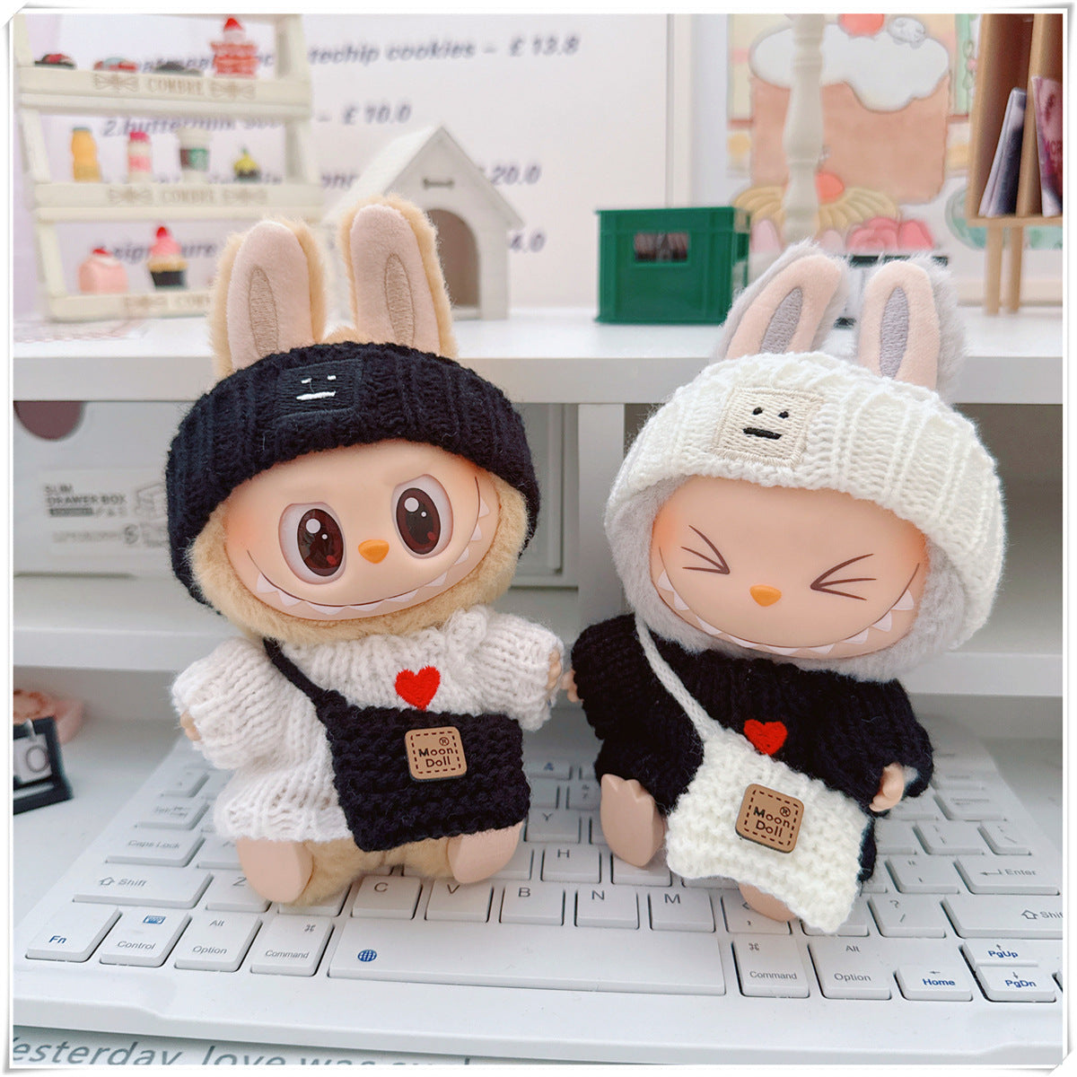 Labubu Set of CLOTHES ONLY – Sweater, Hat & Crossbody Bag Combo