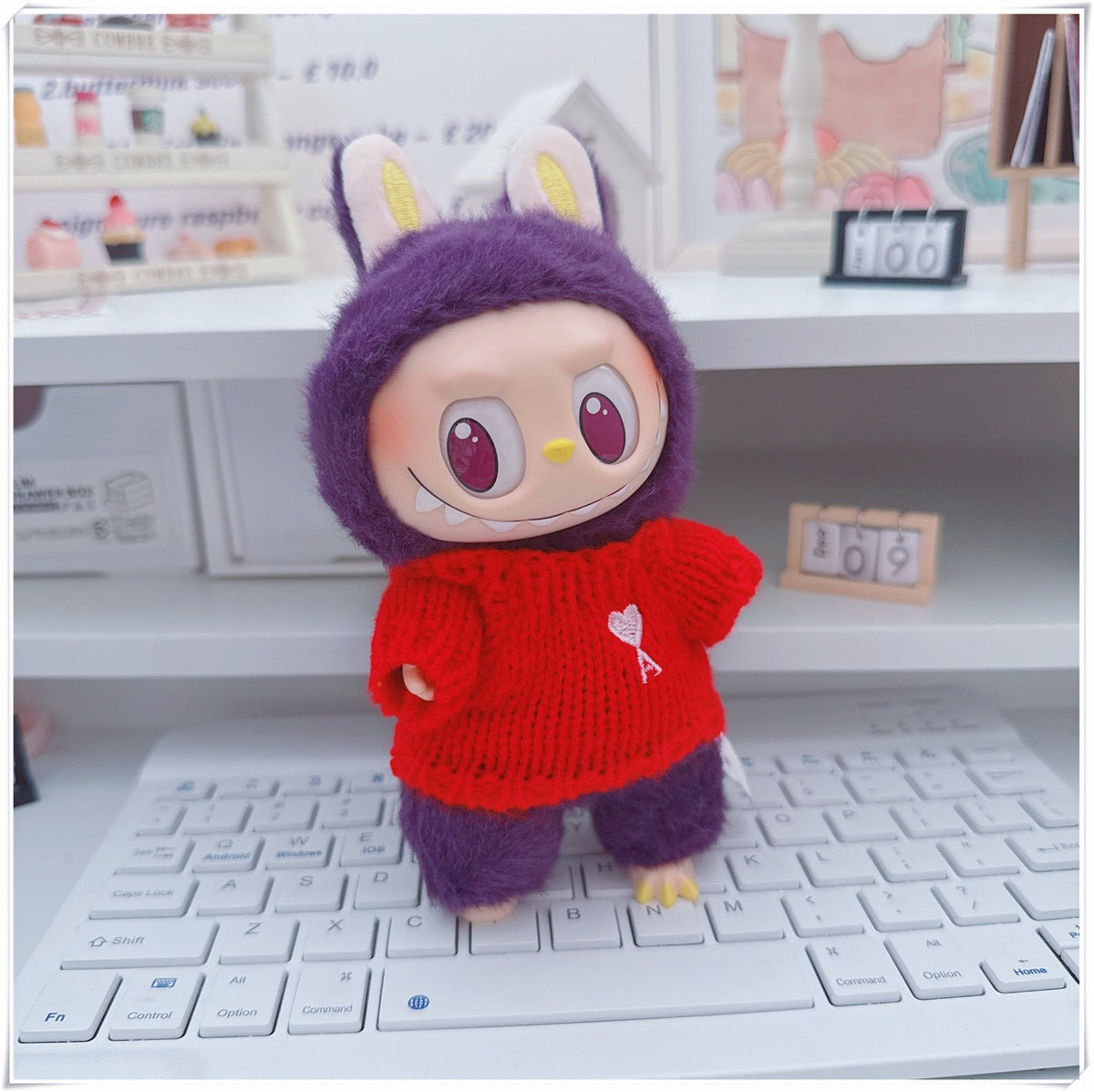 Labubu Set of CLOTHES ONLY – Sweater, Hat & Crossbody Bag Combo