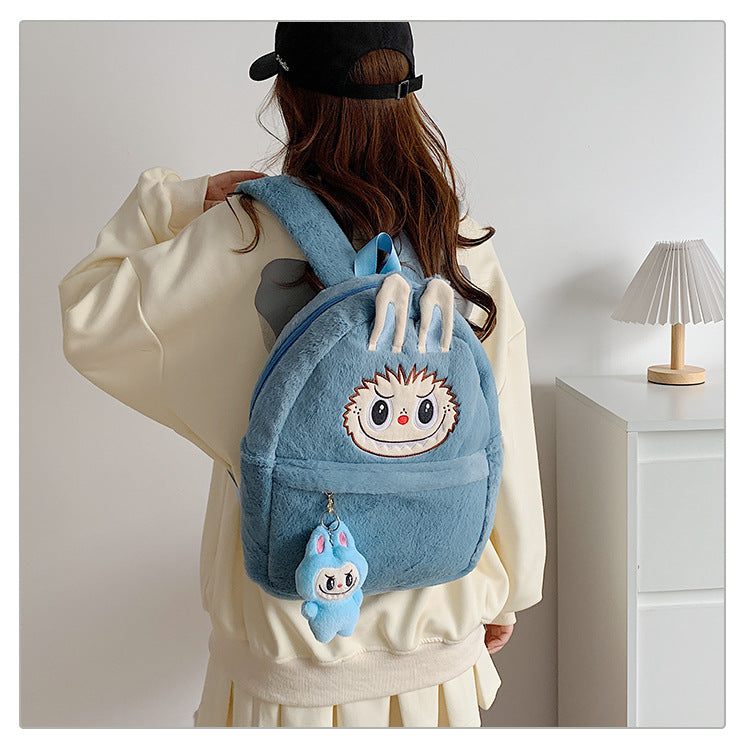 Labubu Plush Doll Fashionable Side Bag – Cute Popmart Crossbody Shoulder Bag