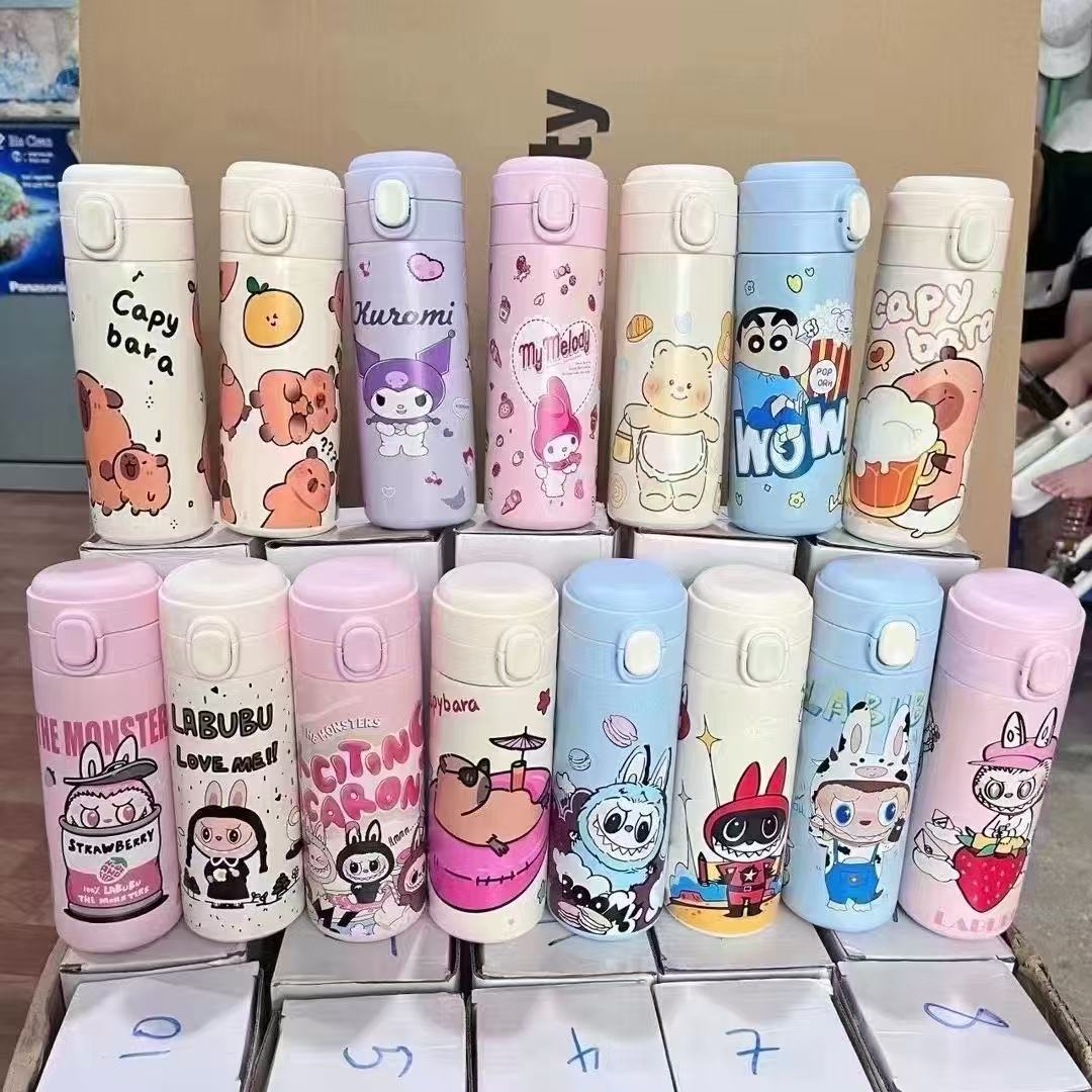 Cute Popmart Labubu Stainless Steel Thermos Bottle – Kids Cartoon Cup