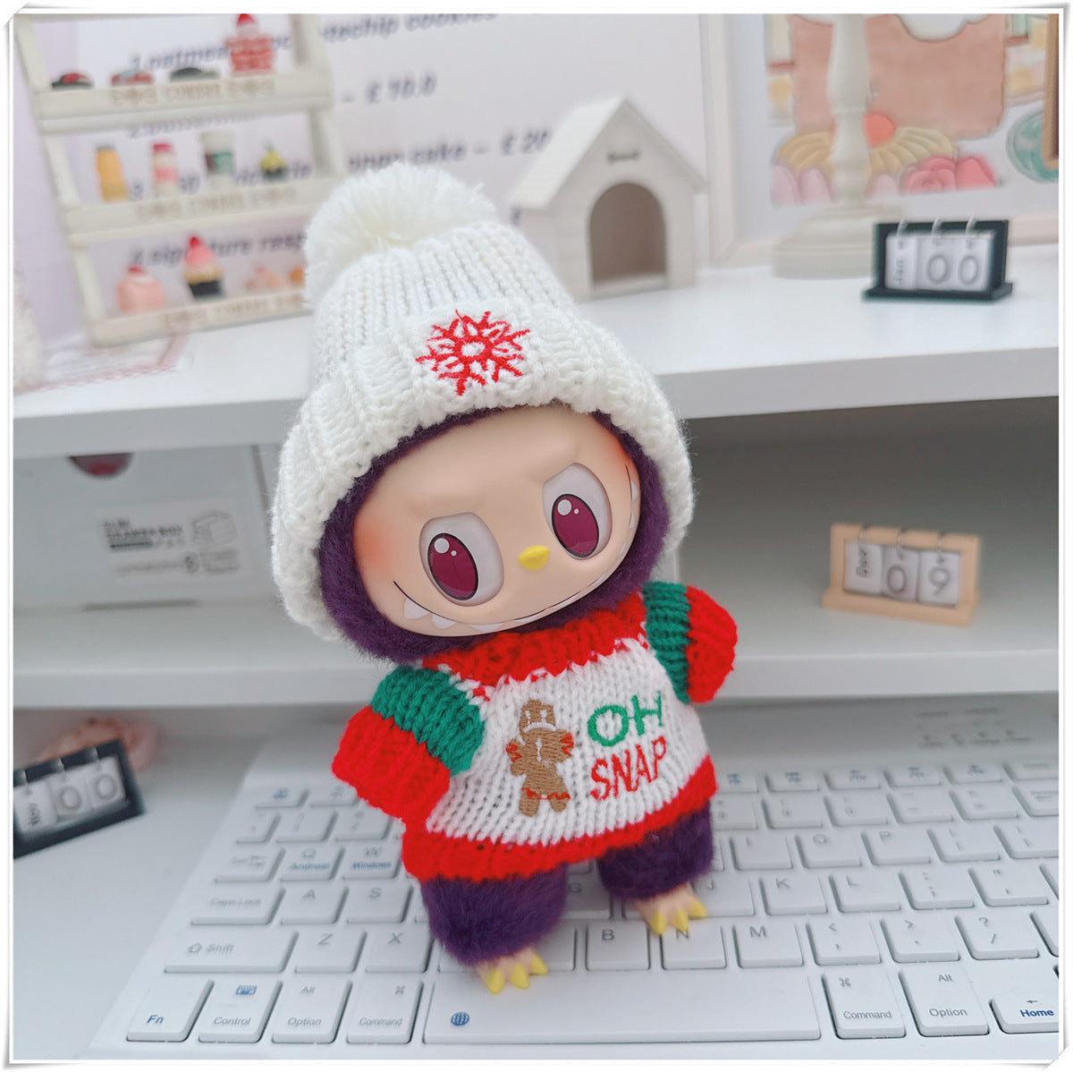 Labubu Set of CLOTHES ONLY – Sweater, Hat & Crossbody Bag Combo
